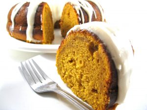 pumpkin cake with frosting photo
