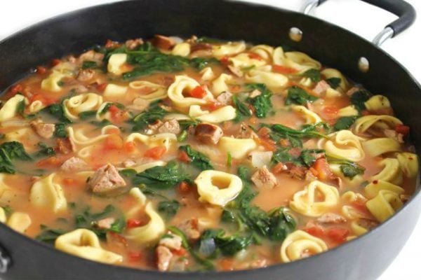 SkinnyRustic Cheese Tortellini and Sausage Soup