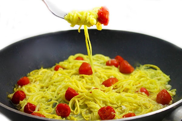 Yellow Squash Noodles with Skinny Garlic Butter