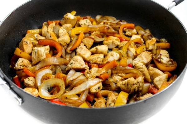 6-Chicken Peppers and Onions Skillet | Skinny Kitchen